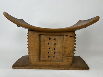 null GHANA - ASHANTI People

Two curved seats : 
A wedding seat, in wood carved with...