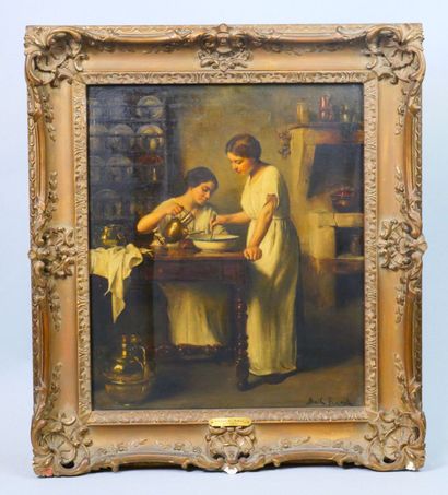Franck BAIL (1858-1924)
Femmes à la cuisine
Huile...