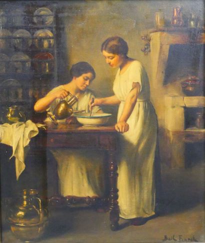 null Franck BAIL (1858-1924)
Women in the kitchen
Oil on canvas signed in the lower...