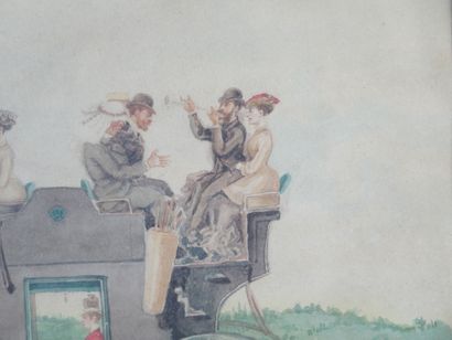 null JS (active around 1880)
The stagecoach
Watercolor on paper signed "JS" on the...