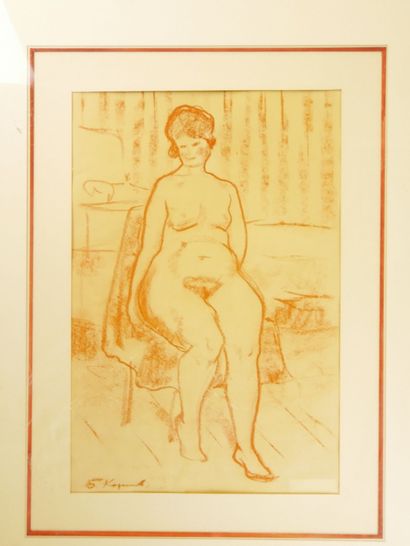 null Boris KORNIEV (1922-1973)
Femme nu sur une chaise
Sanguine sur papier signée...