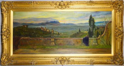 null Doris E. ABBOTT (XXth)
Arno Valley
Oil on canvas signed lower left and dated...