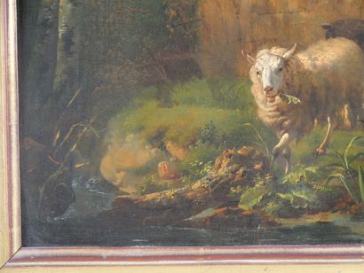 null Attributed to Paul Balthasar OMEGANCK (1755 - 1826)
Shepherd and herd
Oil on...