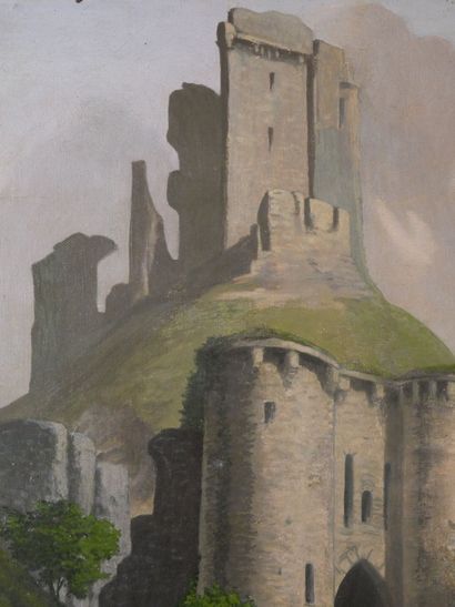 null School of the beginning of the XXth century 
Ruins 
Oil on canvas signed SIFF...