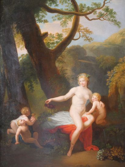null French school around 1800, entourage of Jacques Antoine Vallin
Nymph and Lovers...