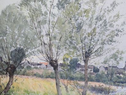 null Paul LECOMTE (1842-1920)
Willows by the river
Watercolor on paper signed lower...
