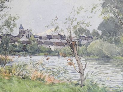 null Paul LECOMTE (1842-1920)
Les saules au bord de la rivière
Aquarelle sur papier...
