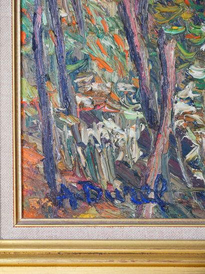 null Auguste DUREL (1904-1993)
Les vignes 
Huile sur toile signée en bas à gauche
Dimensions :...