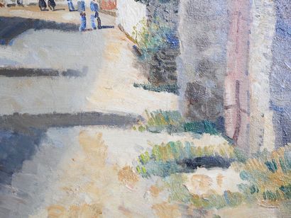 null Edmond CERIA (1884-1955)
Rue de Penmach et son église
Huile sur toile signée...