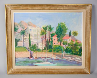 null Madeleine BODARD (1906-1987) 
Beaulieu sur mer 
Huile sur toile signée, datée...