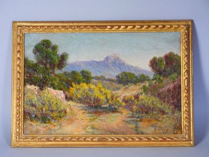 null School of the XXth century 
Landscape of Provence 
Oil on canvas. Signed on...
