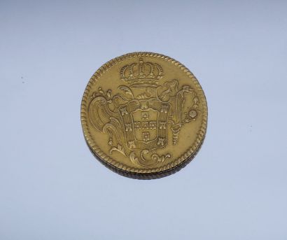 null Monnaie Or - Portugal.
4 Escudos, Joseph 1er. Josephus I.D.G. Port. Et. Alg....