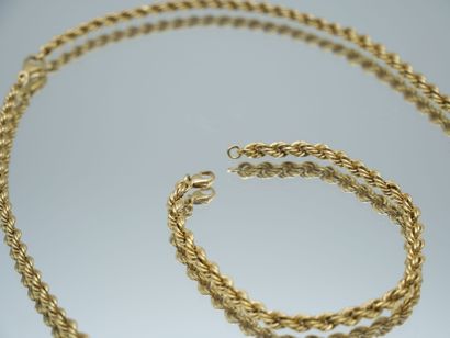 null Demi-parure en or 750 millièmes comprenant un collier et un bracelet à maille...