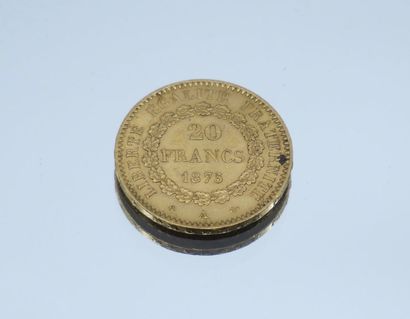 null Une pièce de 20 Francs Or, au Génie, IIIème République.
1875 A (Paris).
Poids...