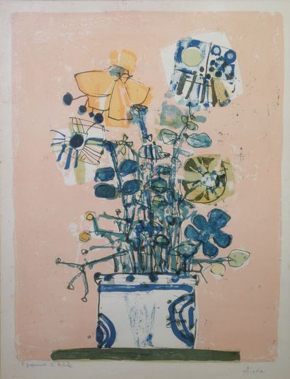 null Paul Aïzpiri (1919-2016)
Nature morte aux fleurs
Epreuve d'artiste signée en...