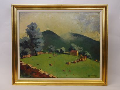null Jaro HILBERT (1897-?)
La bergerie 
Huile sur toile signé en bas à droite, daté...