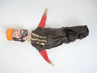 null Ensemble de 9 marionnettes à gaine de théâtre de plancher, vers 1930, comprenant...