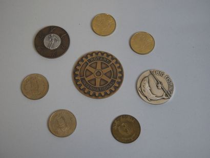 null 5 MEDALS & 3 TOKENS.
Rotary International, Rotary Club of Nice, Maurice Guerin...