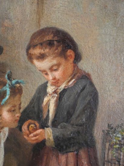 null Joseph Athanase AUFRAY (1836-c.1885)
Jeunes filles à l'oiseau
Huile sur toile...