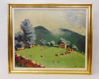 null Jaro HILBERT (1897-?)
The sheepfold 
Oil on canvas signed lower right, dated...