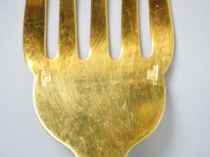 null CHRISTOFLE
Fish service in gilded metal including 12 place settings and a serving...