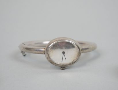 null OBREY
Lady's wristwatch in silver 800 thousandths, open-worked bracelet, oval...