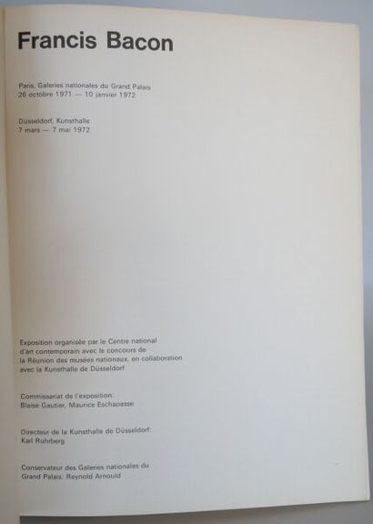 null BACON Francis (1909-1992). Ensemble de 3 Volumes.
Oeuvres récentes. Catalogue...