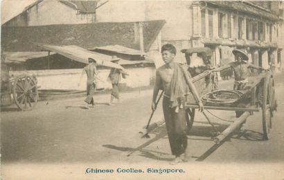 null 9 POSTCARDS MALAYSIA: The Chinese in Singapore. Selection. "Chinese hawker (colored,...