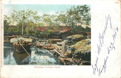 null 7 POSTCARDS MALAYSIA : Singapore - Wood & Woodworking. Selection. "Rottan washing,...