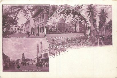 null 43 CARTES POSTALES MALAISIE : Ville de Singapour. Dont" A Greetins from Singapore...