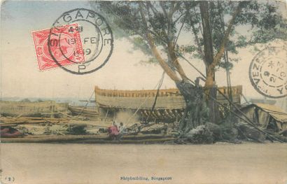 null 7 POSTCARDS MALAYSIA : Singapore - Wood & Woodworking. Selection. "Rottan washing,...