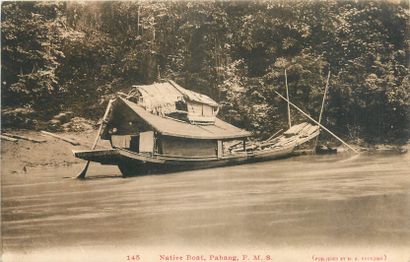 null 7 CARTES POSTALES MALAISIE : Moyens de Locomotion. "River-Scene-Federated Malay...