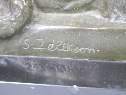 null Serge Zelikson (1890 - 1966)
Femme et son chien
Bronze à patine vert foncé signé...