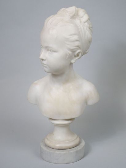null Jean Antoine HOUDON (1741-1828), d'après.
Portrait en buste sur piédouche de...
