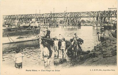 null 8 CARTES POSTALES PARIS VECU: Bords de Seine. "Sur la Berge, Descente de Bateau,...