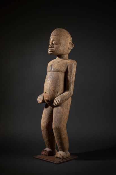 null BURKINA FASO 
Grande figure Thilbou-Kontin en bois sculpté 
Lobi
Début du XXème...