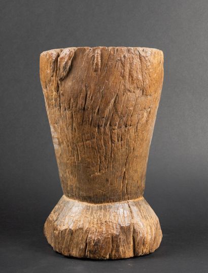 WEST AFRICA 
Mortar for millet in carved...