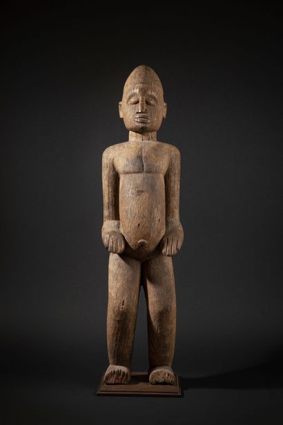 null BURKINA FASO 
Grande figure Thilbou-Kontin en bois sculpté 
Lobi
Début du XXème...