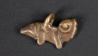 null BURKINA FASO
Two pendants representing chameleons; Lobi and a bronze pendant...