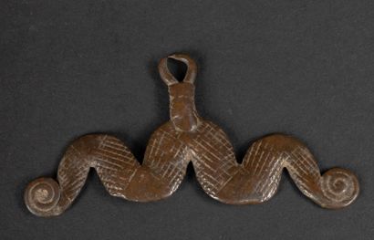 null BURKINA FASO
Two pendants representing chameleons; Lobi and a bronze pendant...