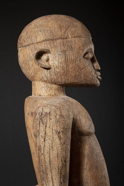 null BURKINA FASO 
Grande figure Thilbou-Kontin en bois sculpté 
Lobi
Début du XXème...