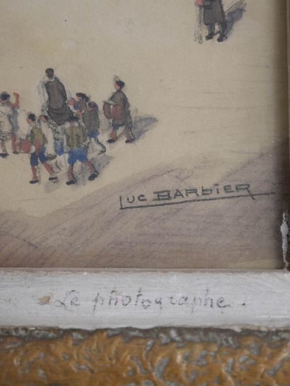 null Luc BARBIER (1903 - 1989)
Le photographe 
Mine de plomb et gouache sur papier...