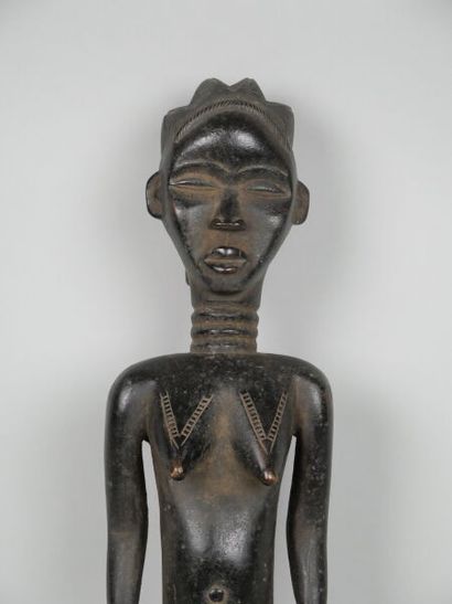 null NIGERIA - peuple IGALA

Statuette féminine en bois à patine végétale noire.
Petit...