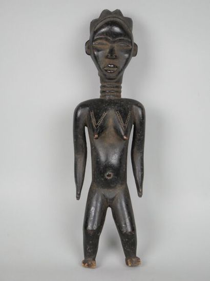 null NIGERIA - peuple IGALA

Statuette féminine en bois à patine végétale noire.
Petit...