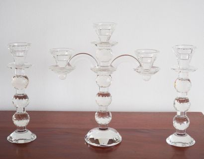 Candlestick and two torches in cut crystal
Dimensions...