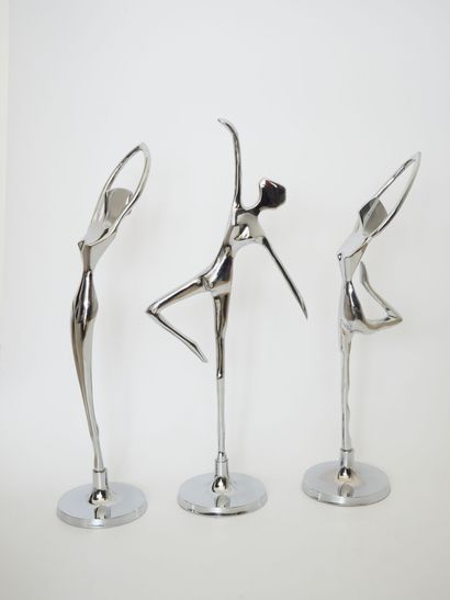 Ensemble de 3 ballerines modernistes en métal...