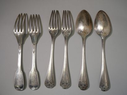Set of silver cutlery 925 thousandths including
-...