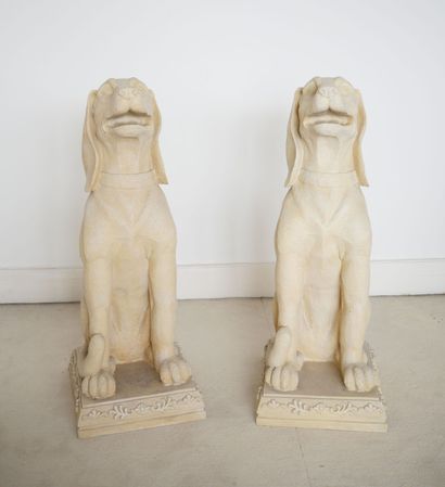 Pair of dogs in resin
Height : 72 cm

The...