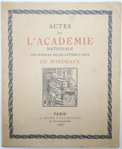 null [BROCHÉS]. Divers Thèmes.
Ensemble de 4 Volumes.
Actes de l'Académie Nationale...