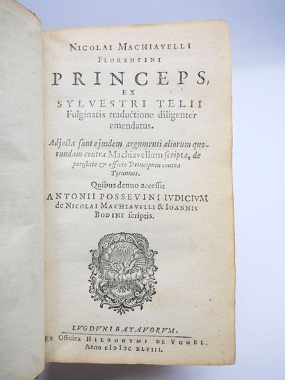 null PRINCEPS (Nicolai Machiavelli Florentini).
Ex Sylvestri Telii, Fulginatis traductione...